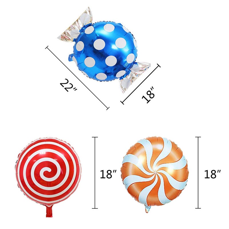 Oiuros 42 pcs 18" Sweet Candy Balloons, Round Lollipop Balloon, Birthday Wedding Party Balloons, Party Supplies - Image 5